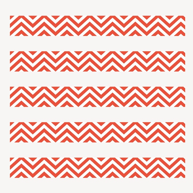 Seamless zig zag illustration brush vector set