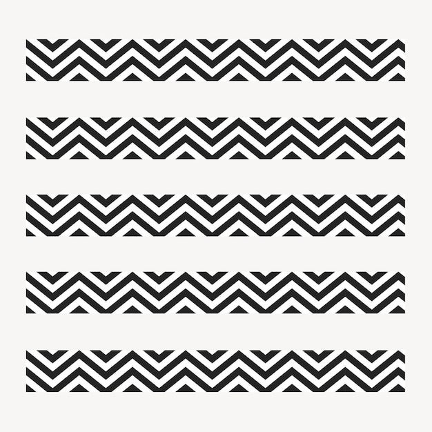 Seamless zig zag stroke illustration vector set