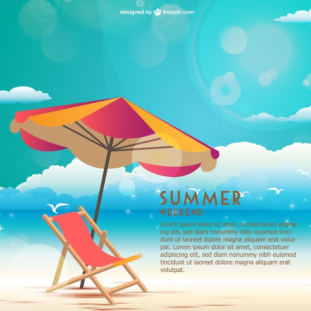 Free vector seaside summer weekend with a hammock