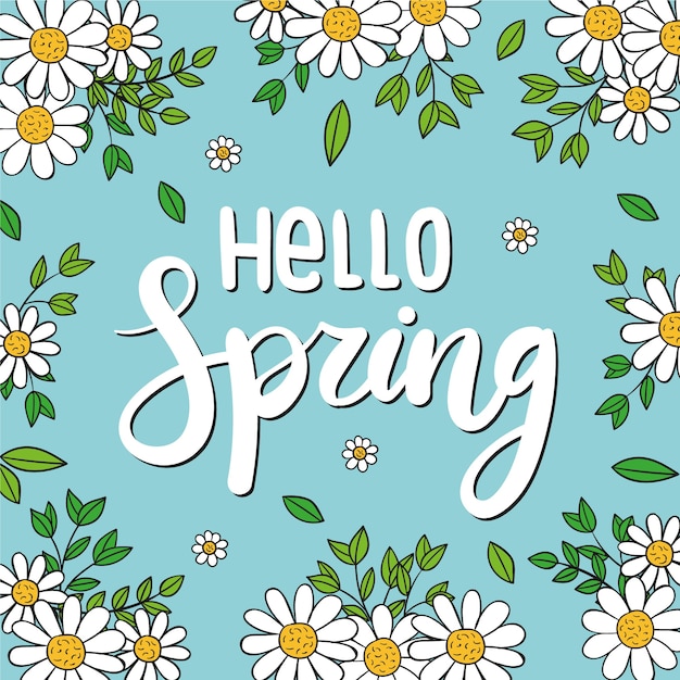 Free Vector seasonal hello spring typography