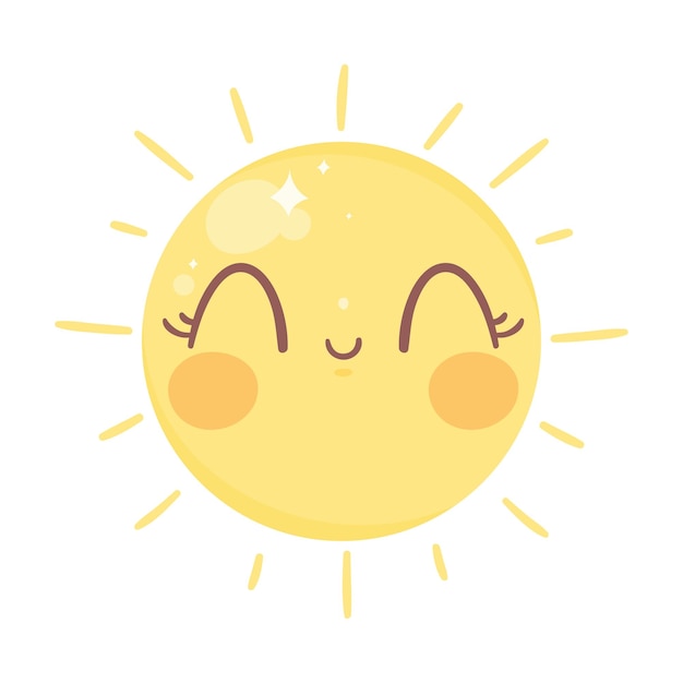 Free vector seasonal sun smiling kawaii