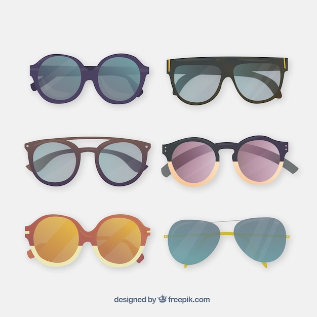 Seasonal sunglasses collection in flat syle