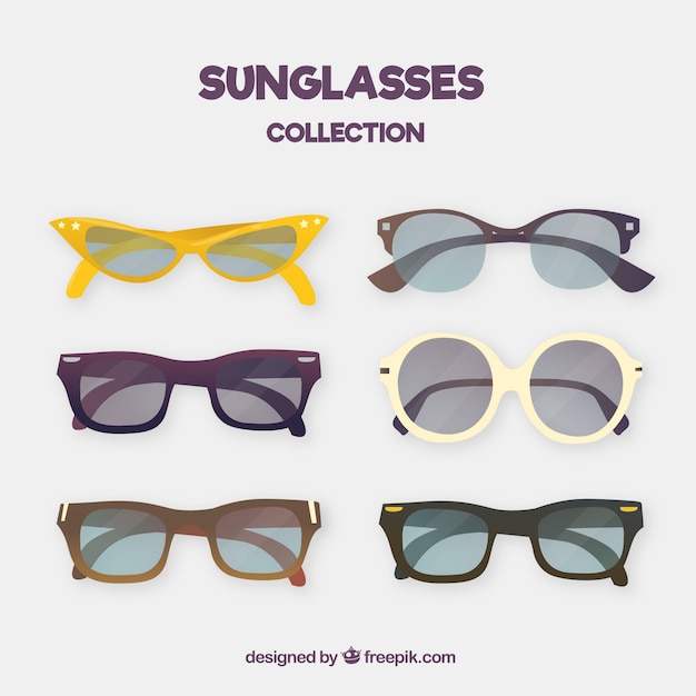 Seasonal sunglasses collection in flat syle