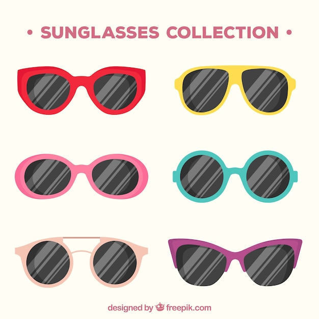 Seasonal sunglasses collection in flat syle