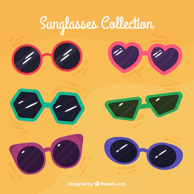 Seasonal sunglasses collection in flat syle