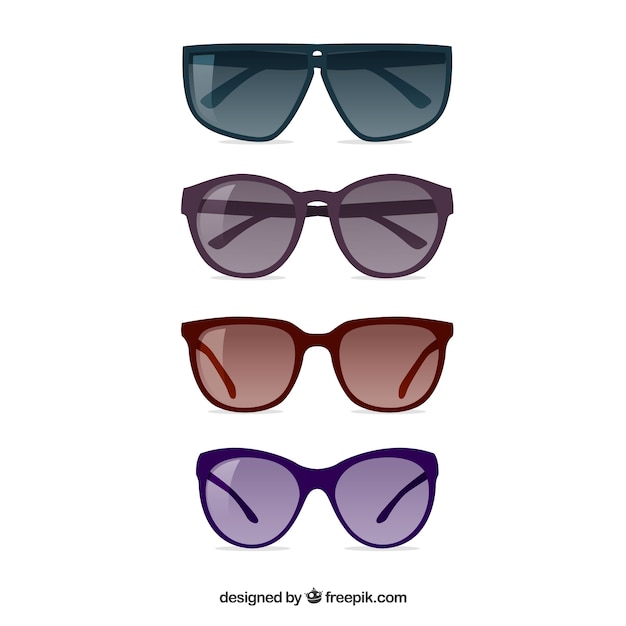 Free Vector seasonal sunglasses collection in flat syle