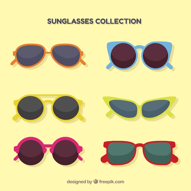 Seasonal sunglasses collection in flat syle