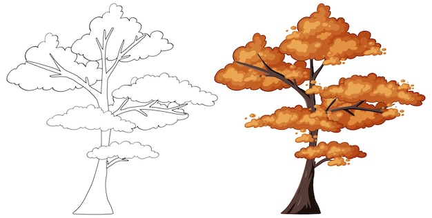 Free Vector seasonal tree transformation illustration