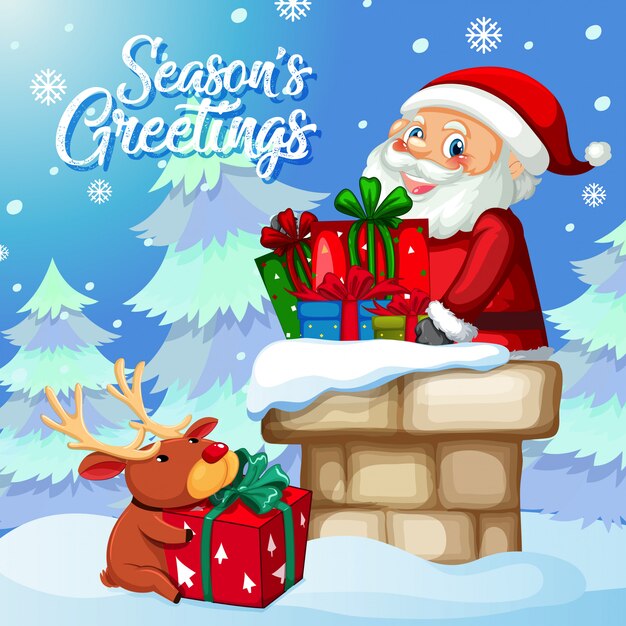 Seasons greeting santa card