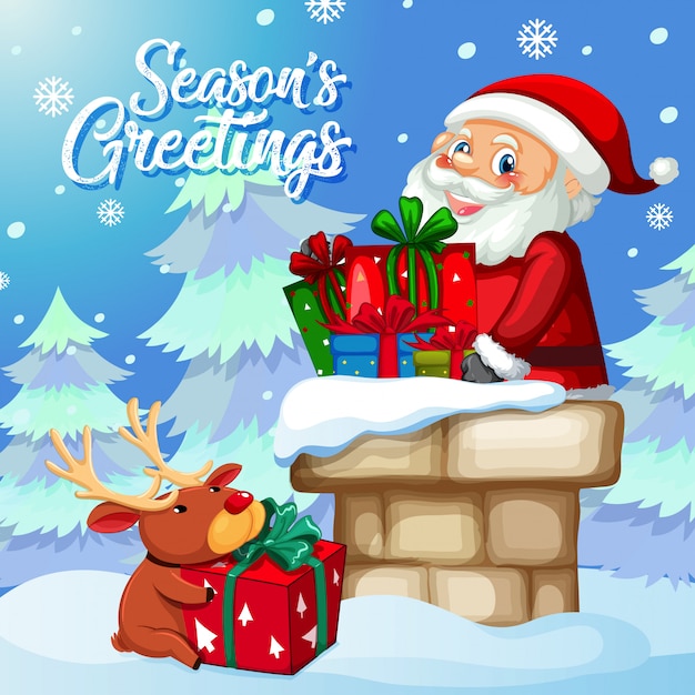 Seasons greeting santa card