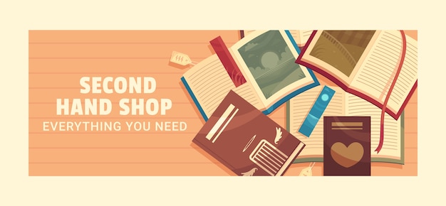 Free Vector second hand shop template design