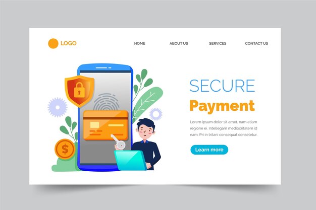 Secure payment landing page