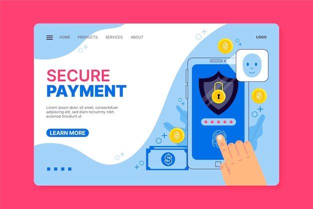 Secure payment landing page