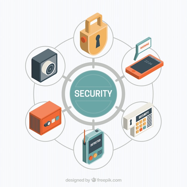 Security background in isometric design