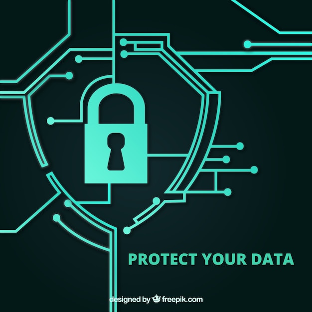 Free Vector security background with connected circuits