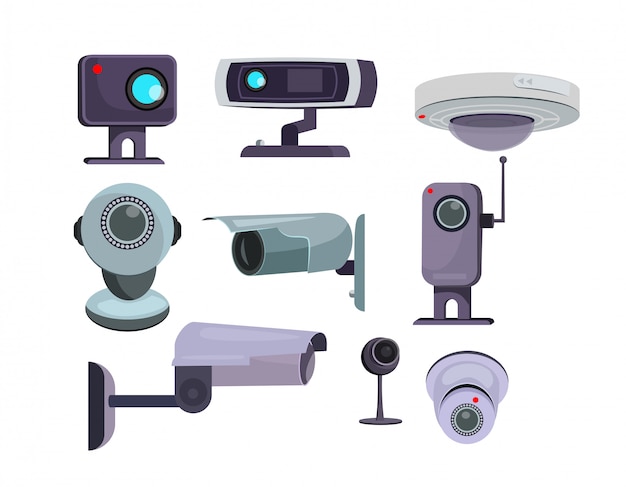 Free vector security camera set