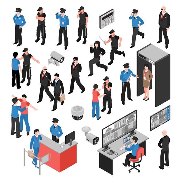 Security Isometric icon set