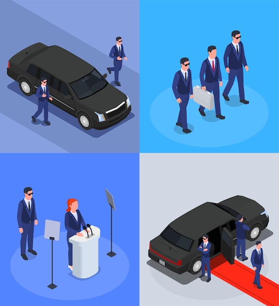 Free Vector security service isometric concept