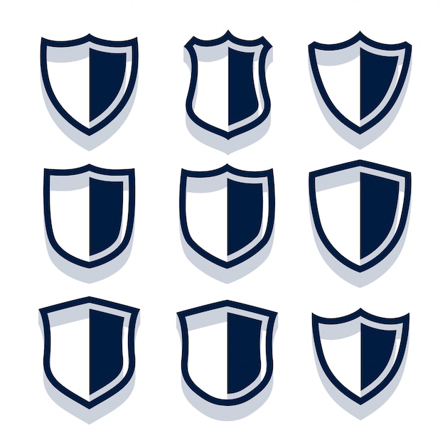 Security shield and badges set