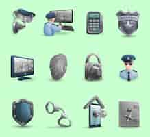 Free vector security symbols icons set