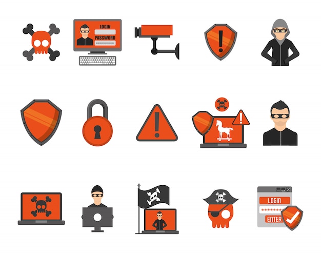 Security system icon set 