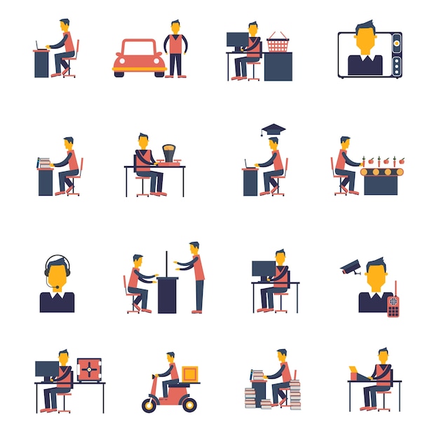 Free Vector sedentary icon flat