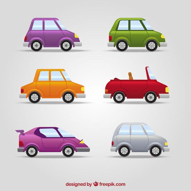 Selection of colored cars