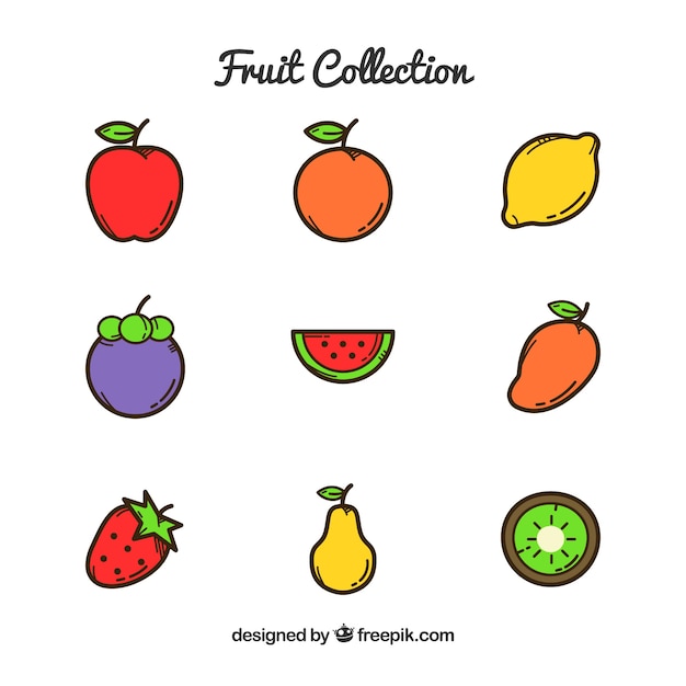 Selection of delicious pieces of fruit