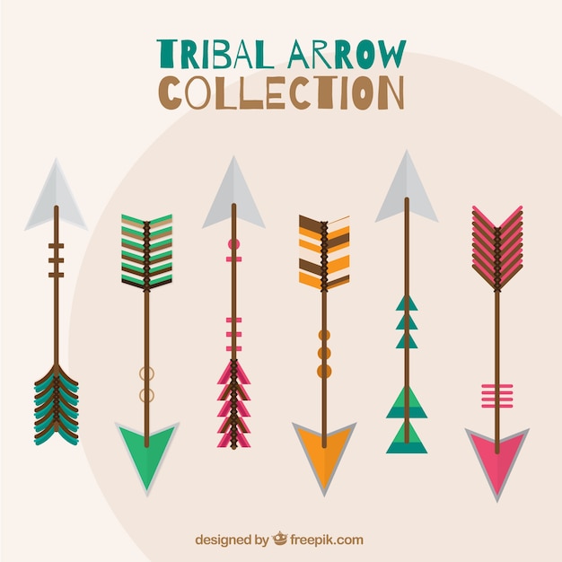 Free vector selection of tribal arrows with different colors and designs