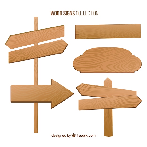 Selection of wooden signs