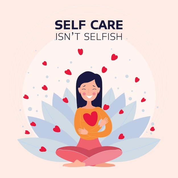 Free Vector self care concept