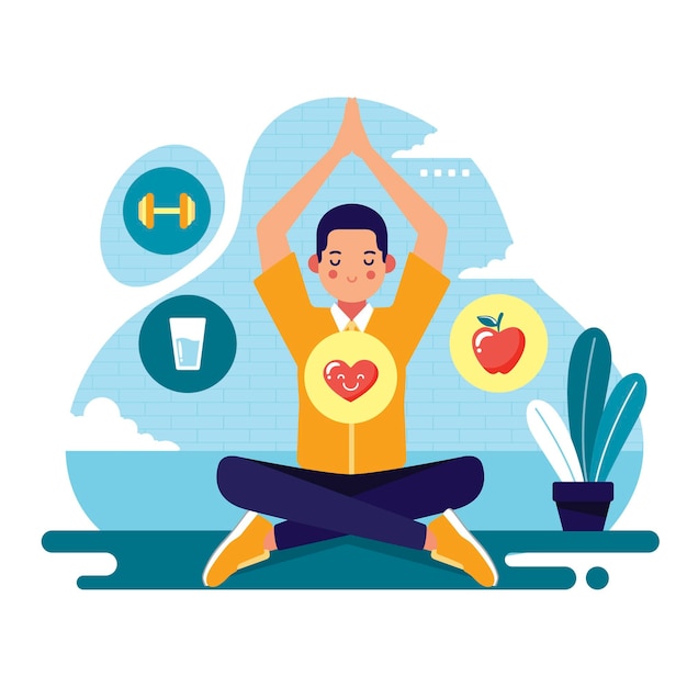 Free Vector self care health concept