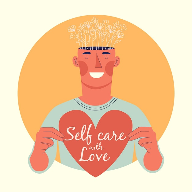 Free Vector self care illustration concept