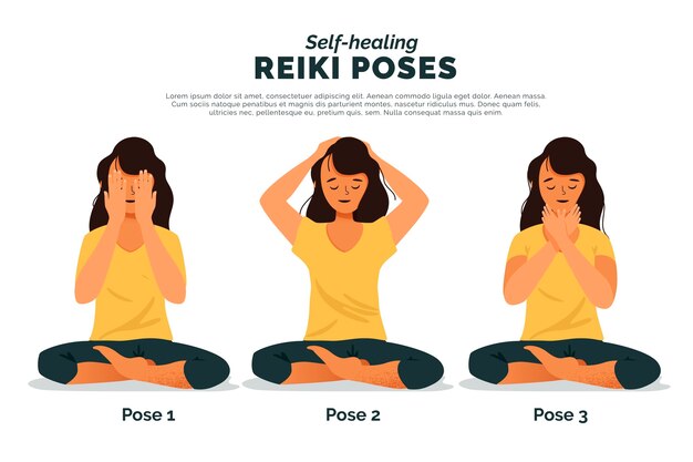 Self-healing reiki poses