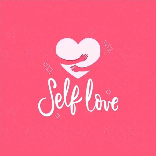 Self love lettering background