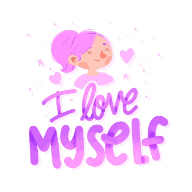 Self love lettering