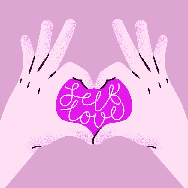 Free Vector self love lettering