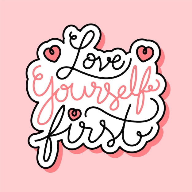 Free Vector self love lettering