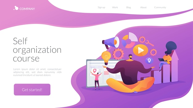 Self-organization course landing page template