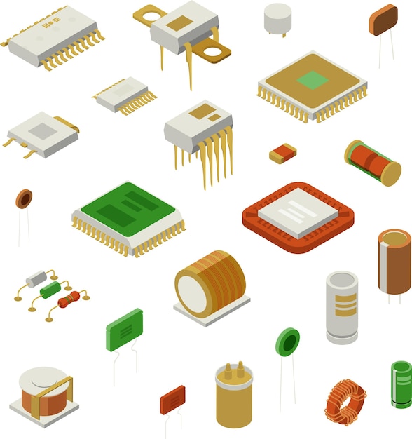 Free Vector semiconductor element set