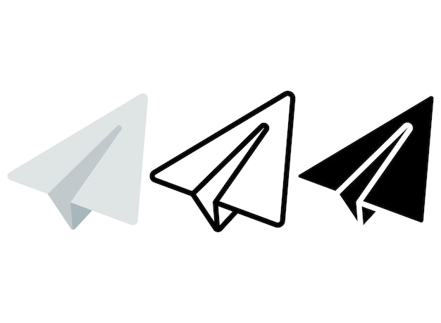 Free Vector send paper aiplane glyph flat outline