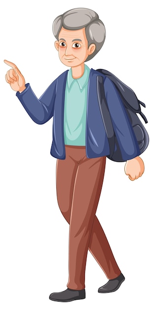 Free vector senior man cartoon character