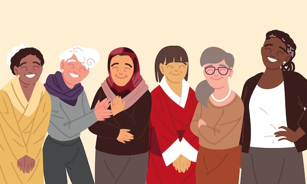 Free vector senior women portrait character female