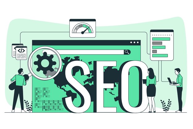 Seo analytics team concept illustration