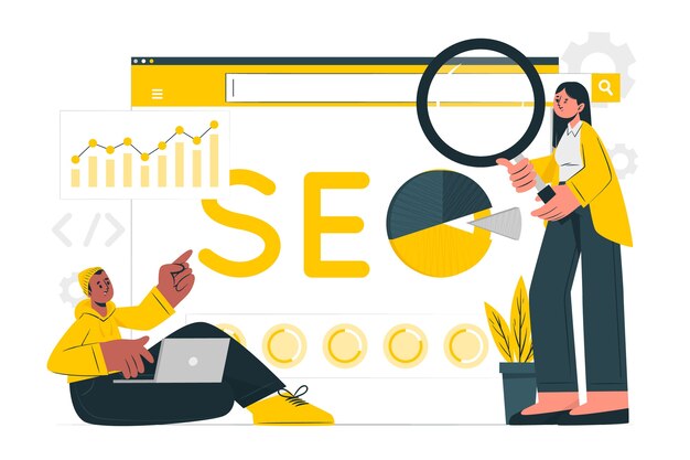 Seo analytics team concept illustration