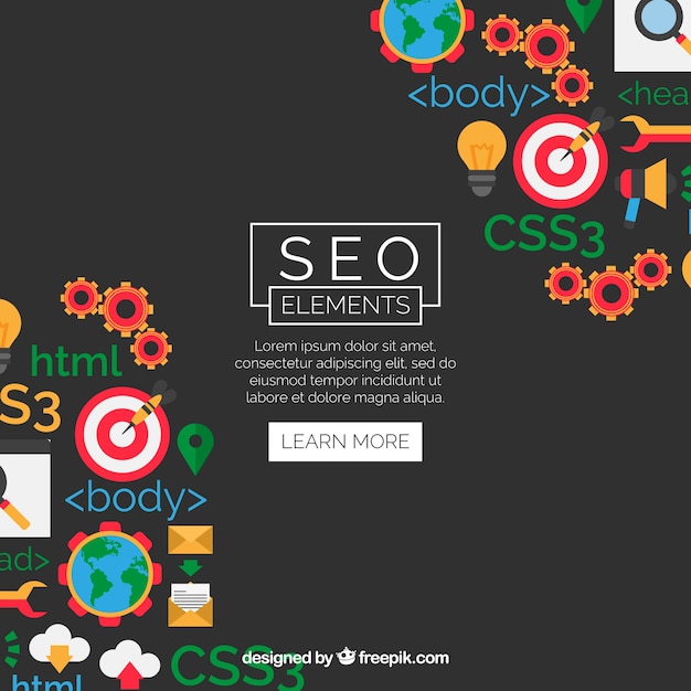 Free Vector seo elements background in flat style