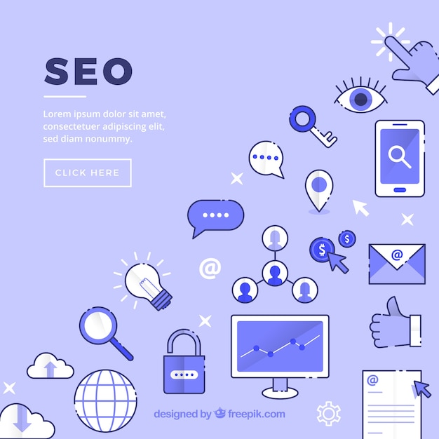 Free Vector seo icons background