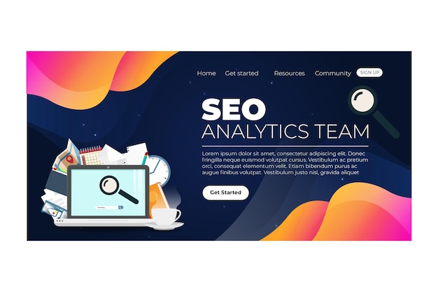 Free Vector seo landing page template