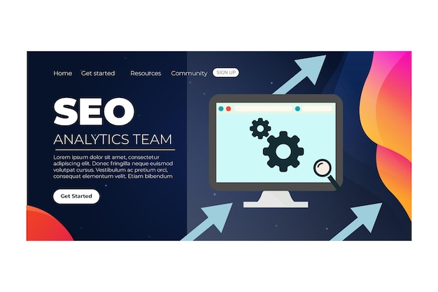 Free Vector seo landing page template