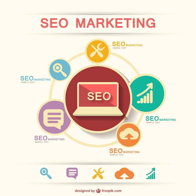 Free Vector seo marketing infographic